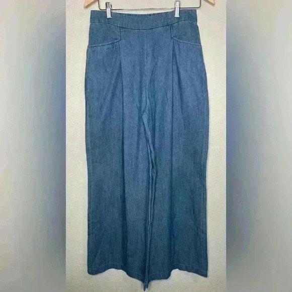 BCBG Denim Wide leg Trouser-Pull on elastic waist Size Small NWT - Picture 3 of 5